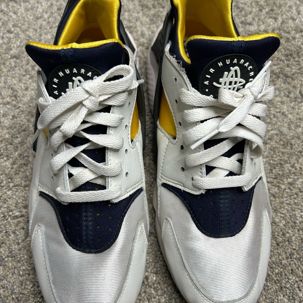Nike Air Huarache DD1068-107 White Navy Yellow Men’s Size 10